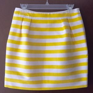 Kate Spade Yellow And White Stripes Skirt